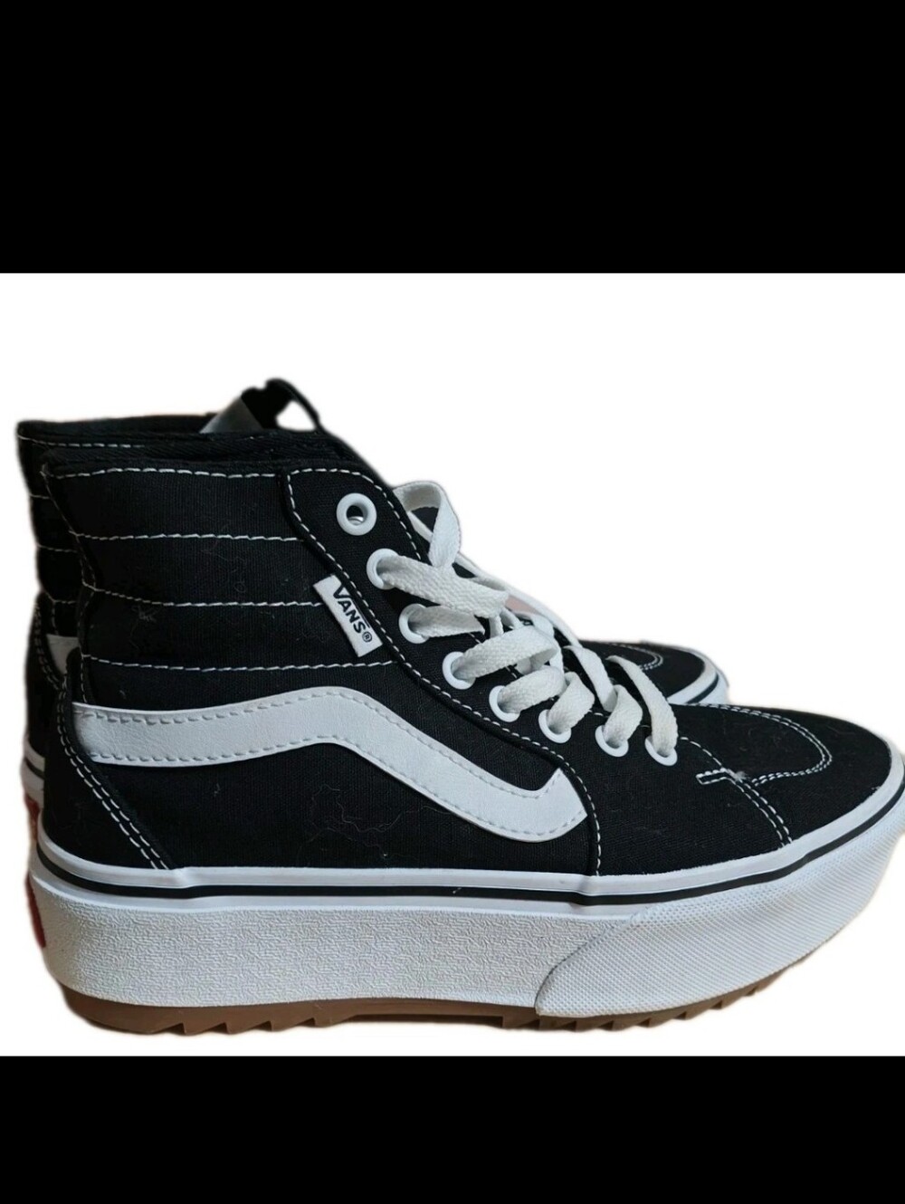 Vans Filmore Hi Tapered Lace Up SK8 Top Platform Black White Women’s 7